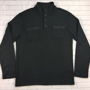 LUCKY BRAND Men's Mock Neck 1/4 Button Sweater M